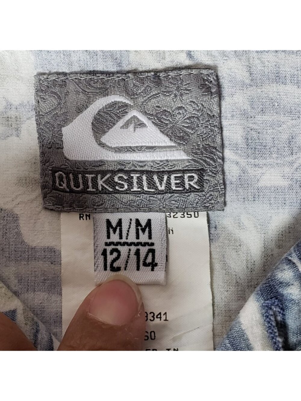Quiksilver Vtg Floral Hawaiian Button-Up Shirt Mens Blue/Whit Medium - Picture 5 of 11